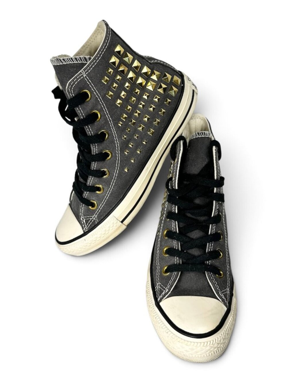 Converse Chuck Taylor All Star Hi Collar Studs 540366C Gray Gold Women’s 6